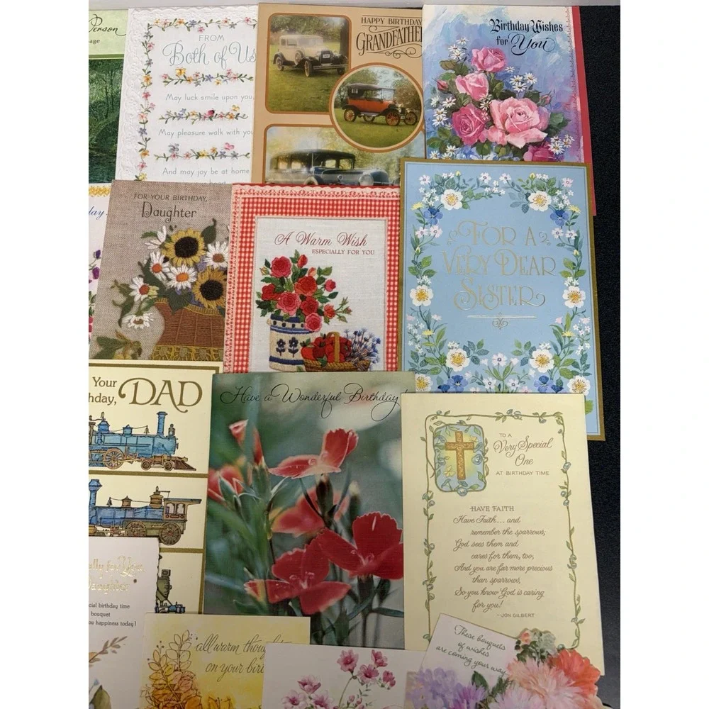 Vintage Birthday Cards Some Fronts ONLY Scrapbooking Crafts Decoupage Lot of 50+